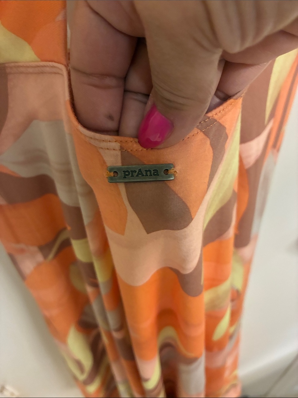 Prana Orange Tropical Print Maxi Dress Sz L - Picture 6 of 10